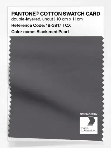 PANTONE® COTTON SWATCH CARD 19-3917 TCX Blackened Pearl