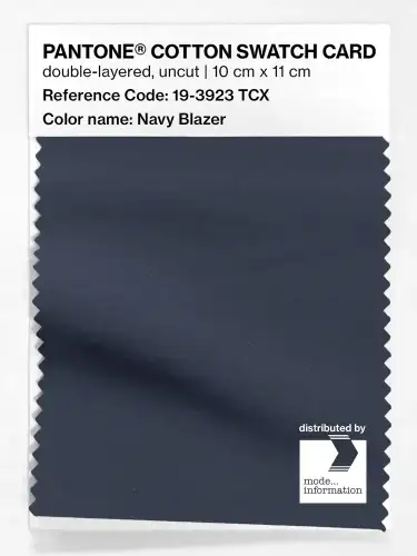 PANTONE® COTTON SWATCH CARD 19-3923 TCX Navy Blazer