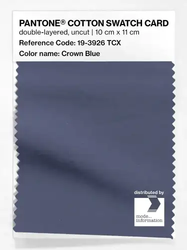 PANTONE® COTTON SWATCH CARD 19-3926 TCX Crown Blue