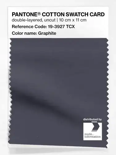 PANTONE® COTTON SWATCH CARD 19-3927 TCX Graphite