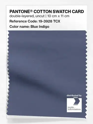 PANTONE® COTTON SWATCH CARD 19-3928 TCX Blue Indigo