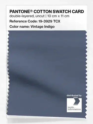PANTONE® COTTON SWATCH CARD 19-3929 TCX Vintage Indigo