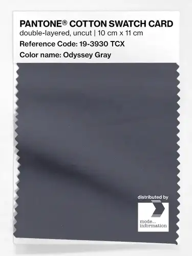 PANTONE® COTTON SWATCH CARD 19-3930 TCX Odyssey Gray