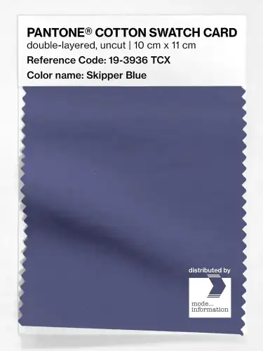 PANTONE® COTTON SWATCH CARD 19-3936 TCX Skipper Blue