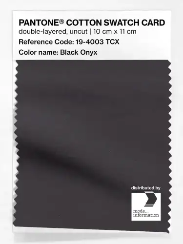 PANTONE® COTTON SWATCH CARD 19-4003 TCX Black Onyx