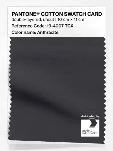 PANTONE® COTTON SWATCH CARD 19-4007 TCX Anthracite