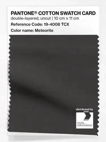 PANTONE® COTTON SWATCH CARD 19-4008 TCX Meteorite