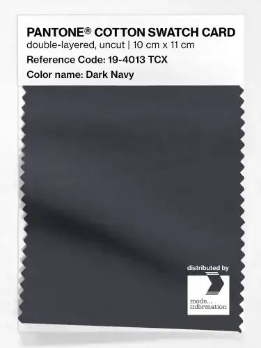 PANTONE® COTTON SWATCH CARD 19-4013 TCX Dark Navy