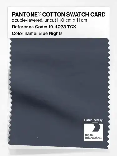 PANTONE® COTTON SWATCH CARD 19-4023 TCX Blue Nights
