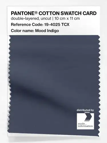 PANTONE® COTTON SWATCH CARD 19-4025 TCX Mood Indigo