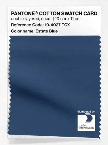 PANTONE® COTTON SWATCH CARD 19-4027 TCX Estate Blue
