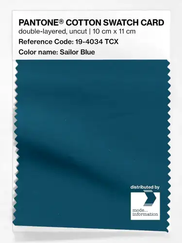 PANTONE® COTTON SWATCH CARD 19-4034 TCX Sailor Blue