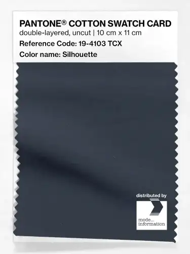 PANTONE® COTTON SWATCH CARD 19-4103 TCX Silhouette