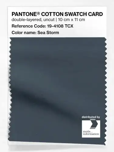 PANTONE® COTTON SWATCH CARD 19-4108 TCX Sea Storm