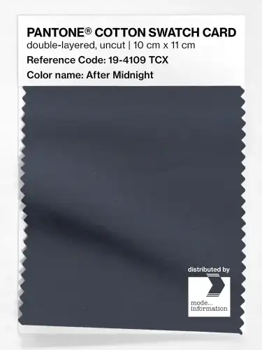 PANTONE® COTTON SWATCH CARD 19-4109 TCX After Midnight