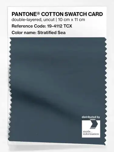 PANTONE® COTTON SWATCH CARD 19-4112 TCX Stratified Sea