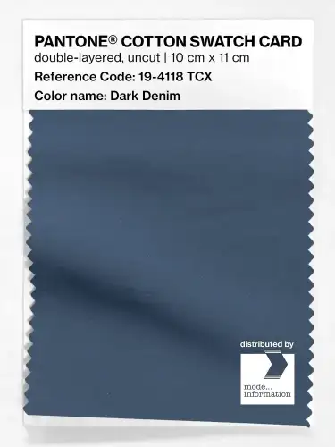 PANTONE® COTTON SWATCH CARD 19-4118 TCX Dark Denim