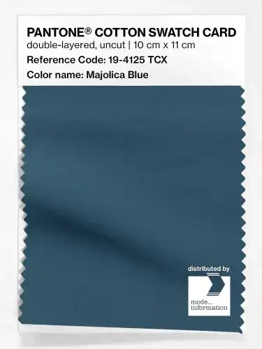 PANTONE® COTTON SWATCH CARD 19-4125 TCX Majolica Blue