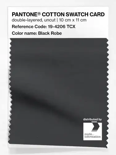 PANTONE® COTTON SWATCH CARD 19-4206 TCX Black Robe