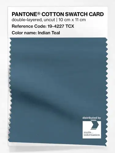 PANTONE® COTTON SWATCH CARD 19-4227 TCX Indian Teal