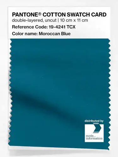 PANTONE® COTTON SWATCH CARD 19-4241 TCX Moroccan Blue