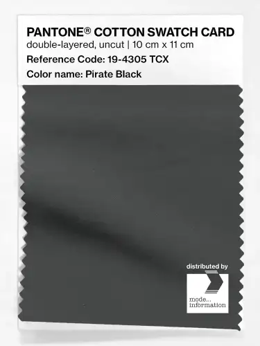 PANTONE® COTTON SWATCH CARD 19-4305 TCX Pirate Black
