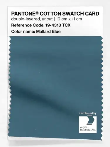 PANTONE® COTTON SWATCH CARD 19-4318 TCX Mallard Blue