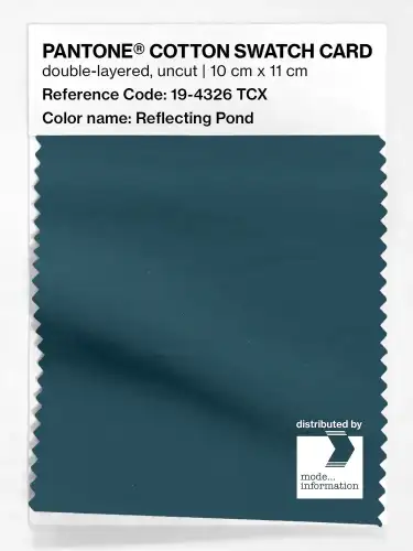 PANTONE® COTTON SWATCH CARD 19-4326 TCX Reflecting Pond