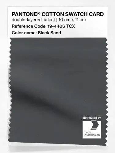 PANTONE® COTTON SWATCH CARD 19-4406 TCX Black Sand