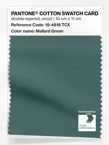 PANTONE® COTTON SWATCH CARD 19-4818 TCX Mallard Green