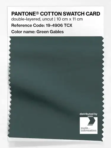 PANTONE® COTTON SWATCH CARD 19-4906 TCX Green Gables