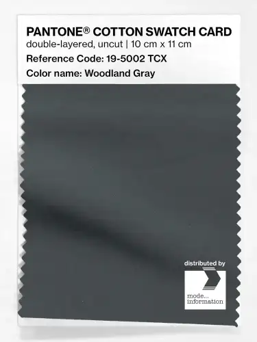 PANTONE® COTTON SWATCH CARD 19-5002 TCX Woodland Gray
