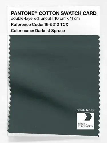 PANTONE® COTTON SWATCH CARD 19-5212 TCX Darkest Spruce