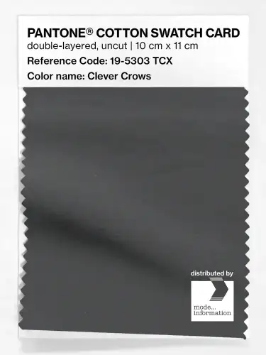 PANTONE® COTTON SWATCH CARD 19-5303 TCX Clever Crows