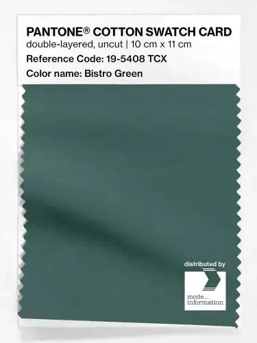 PANTONE® COTTON SWATCH CARD 19-5408 TCX Bistro Green