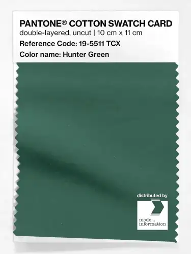 PANTONE® COTTON SWATCH CARD 19-5511 TCX Hunter Green