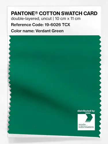 PANTONE® COTTON SWATCH CARD 19-6026 TCX Verdant Green
