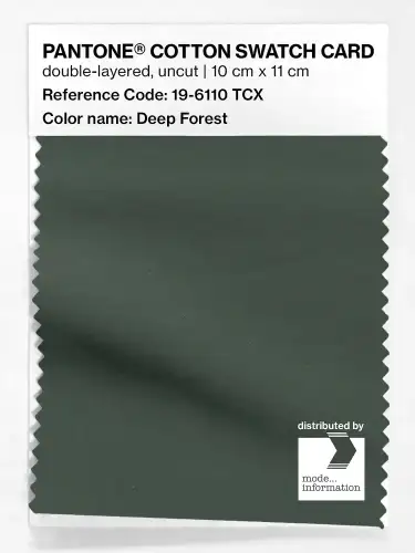 PANTONE® COTTON SWATCH CARD 19-6110 TCX Deep Forest
