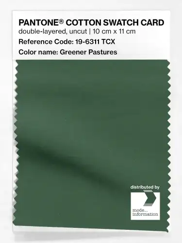 PANTONE® COTTON SWATCH CARD 19-6311 TCX Greener Pastures