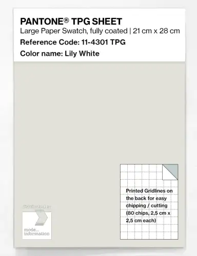 PANTONE® TPG SHEET 11-4301 TPG Lily White