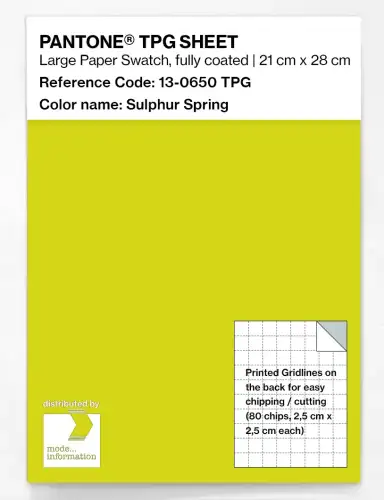 PANTONE® TPG SHEET 13-0650 TPG Sulphur Spring