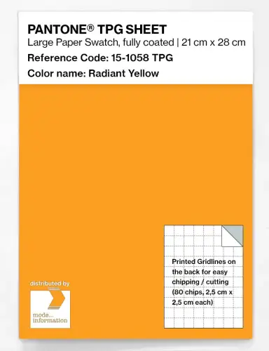 PANTONE® TPG SHEET 15-1058 TPG Radiant Yellow