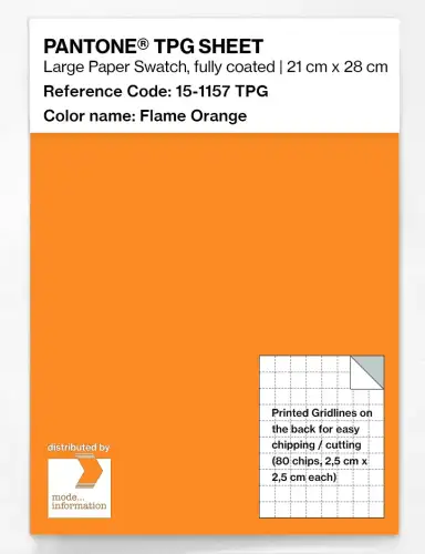 PANTONE® TPG SHEET 15-1157 TPG Flame Orange