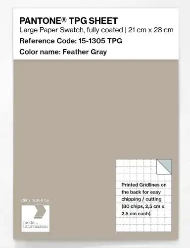PANTONE® TPG SHEET 15-1305 TPG Feather Gray