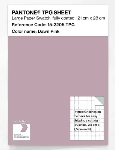 PANTONE® TPG SHEET 15-2205 TPG Dawn Pink