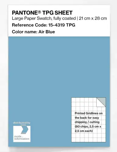 PANTONE® TPG SHEET 15-4319 TPG Air Blue