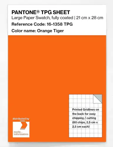 PANTONE® TPG SHEET 16-1358 TPG Orange Tiger