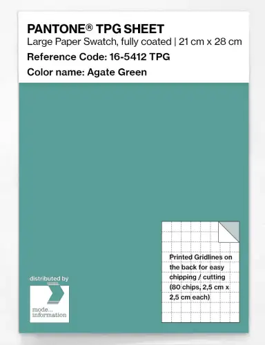PANTONE® TPG SHEET 16-5412 TPG Agate Green