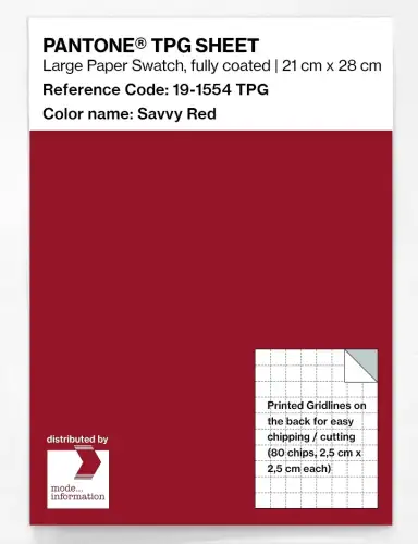 PANTONE® TPG SHEET 19-1554 TPG Savvy Red