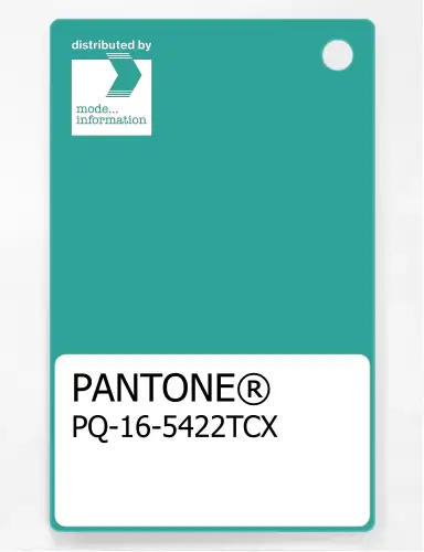 PANTONE® PLASTIC STANDARD CHIP PQ 16-5422 TCX Bright Aqua